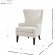 Clementine Wing Accent Arm Chair in Cream Fabric & Black